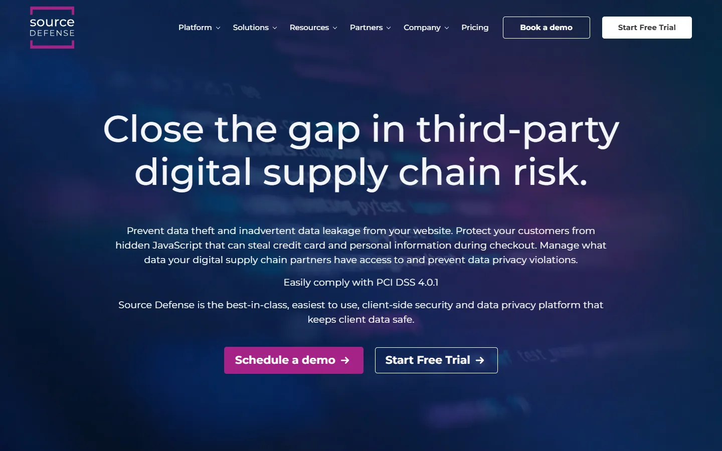 Source Defense website